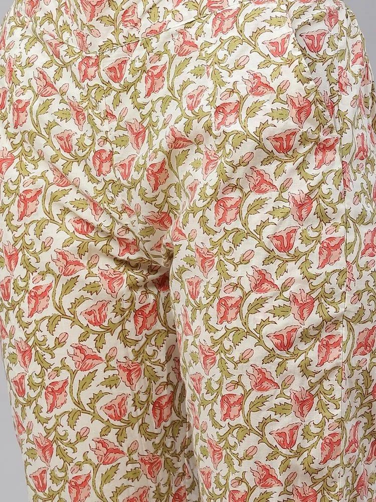 Divena Off white Cotton Straight Kurta Pant set with Dupatta, Size: XS-7XL